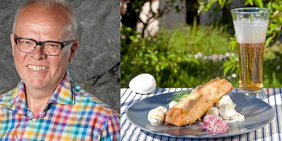 Ostbakad lax med potatissallad Jansson