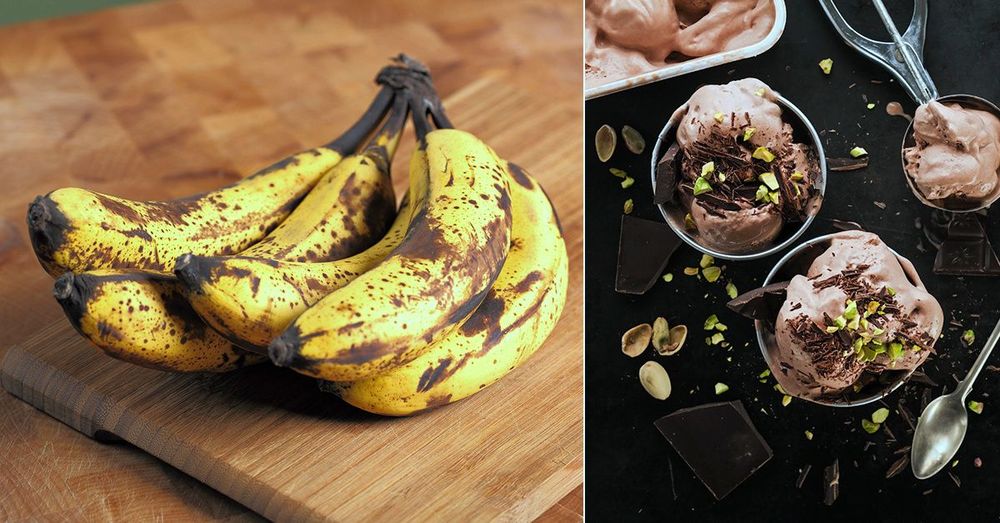 Choklad nice cream görs på banan, kakao och jordnötssmör och smakar himmelskt gott!