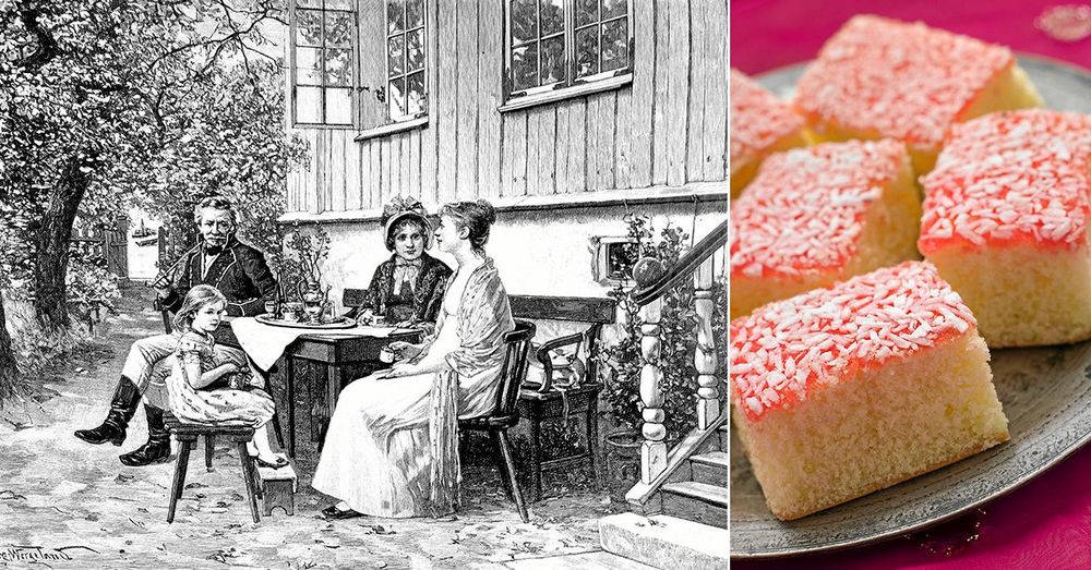 Silviakakan blir lite roligare med några droppar karamellfärg i krämen.