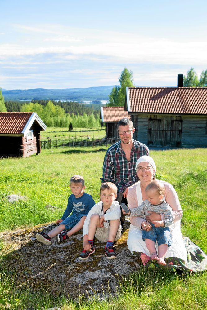 Olle, Linda och de tre sönerna Milo, Bo och Sid har just flyttat upp till sin fäbod för sommaren.