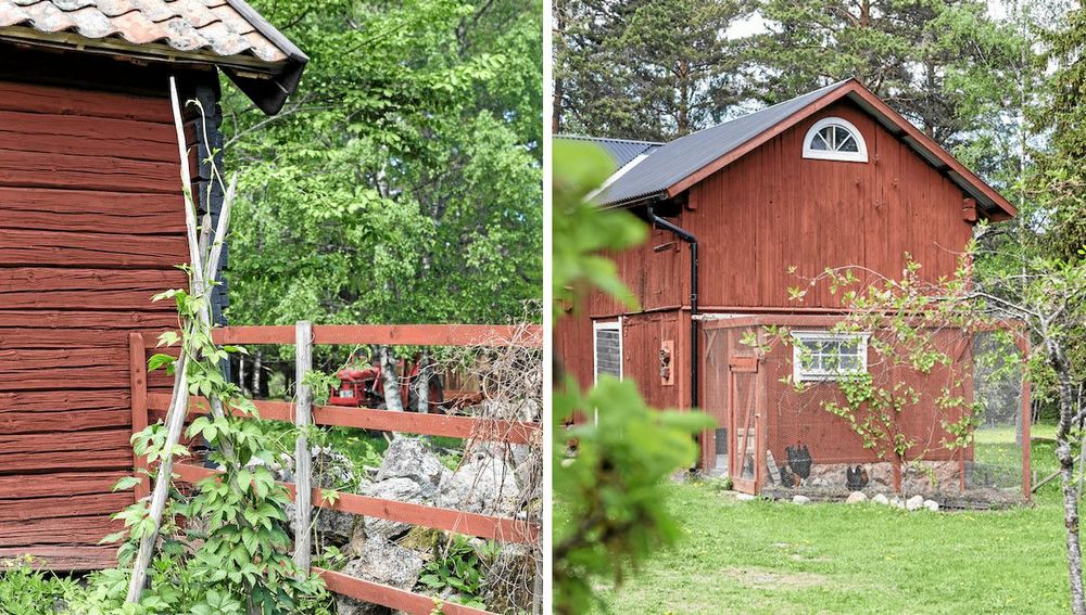 När familjen flyttade in började de genast renovera gårdshusen som var i dåligt skick, och det finns fortfarande en hel del att göra.