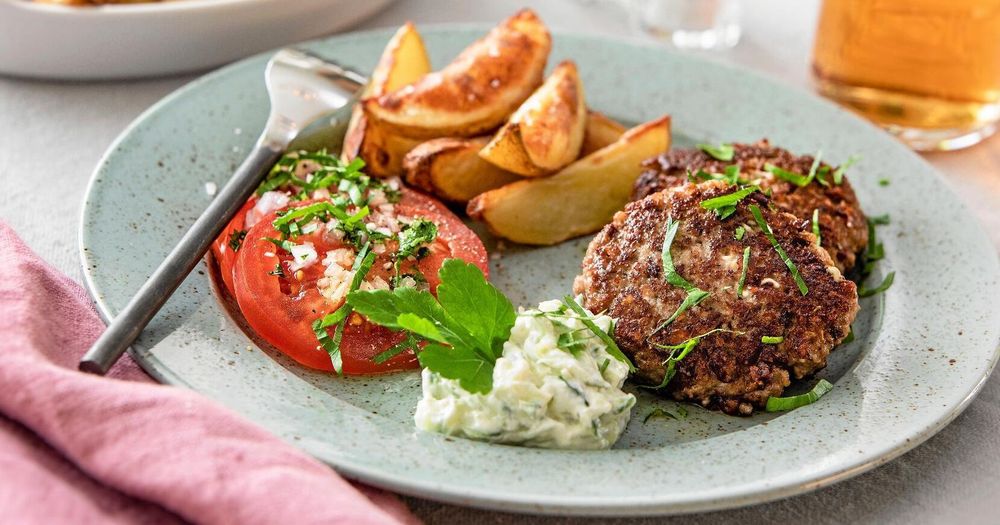 Köttfärsbiffar med fetaost
