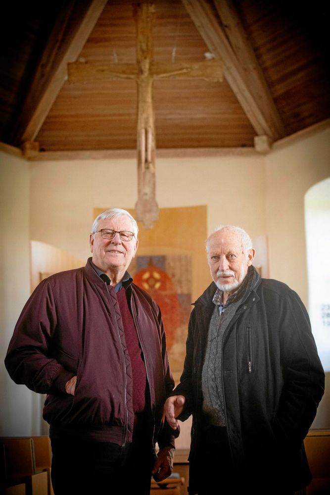 Tage Brolin och Gunnar Andersson i Ledsjö kyrka.