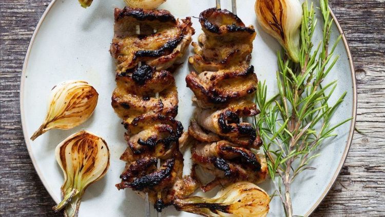 Karréspett med rabarberglaze